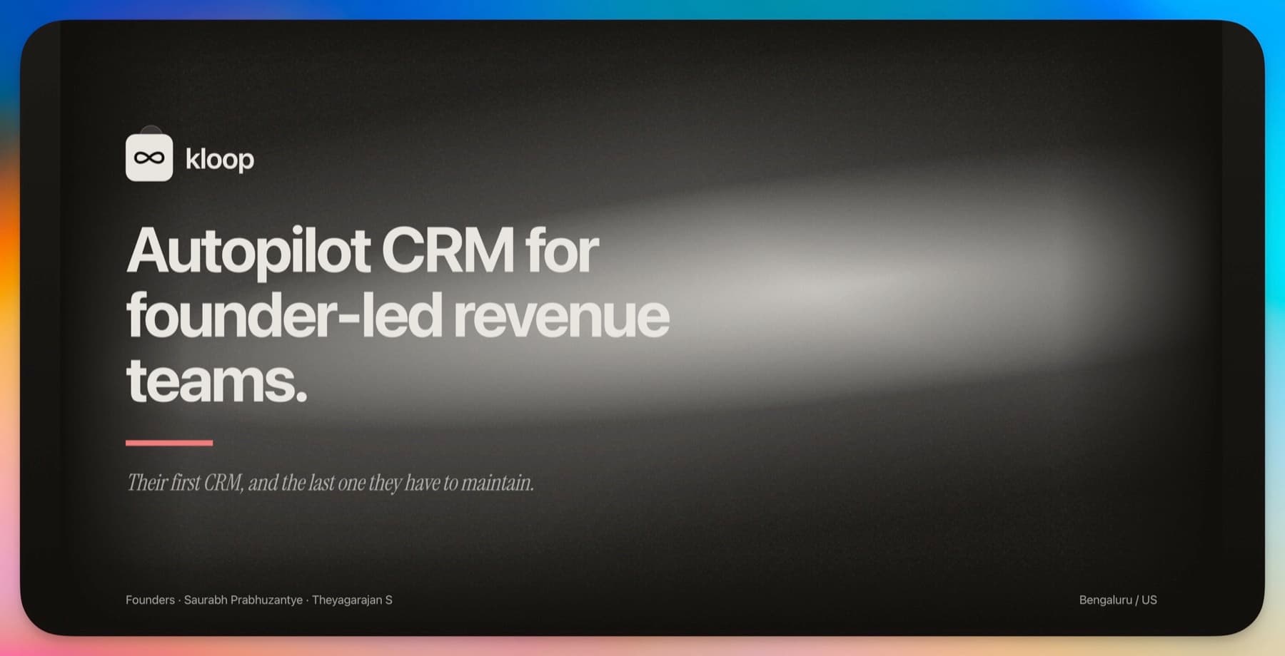The opening slide of the Kloop deck, rendered by Sol